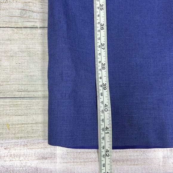 Vintage Brooks Brothers Blue Dress Linen Made In USA Sz 8 50s 60s Pearl Buttons - Picture 14 of 14
